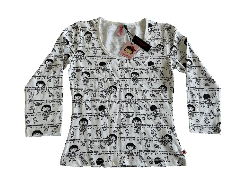 Strawberry Western x Chibi Maruko Chan Graphic Long Sleeve Tee White NWT XL